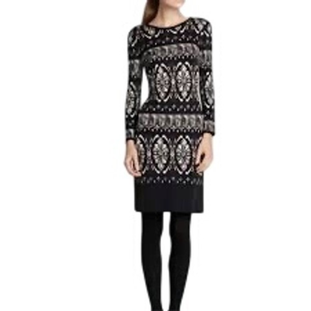 Tory Burch Rossella 100% Silk Long Sleeve Mini Sheath Dress, Size Small